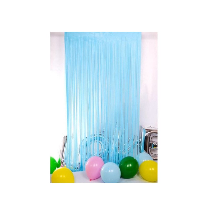 Cortina Metalizada Azul Pastel | Fiestas y Sorpresas