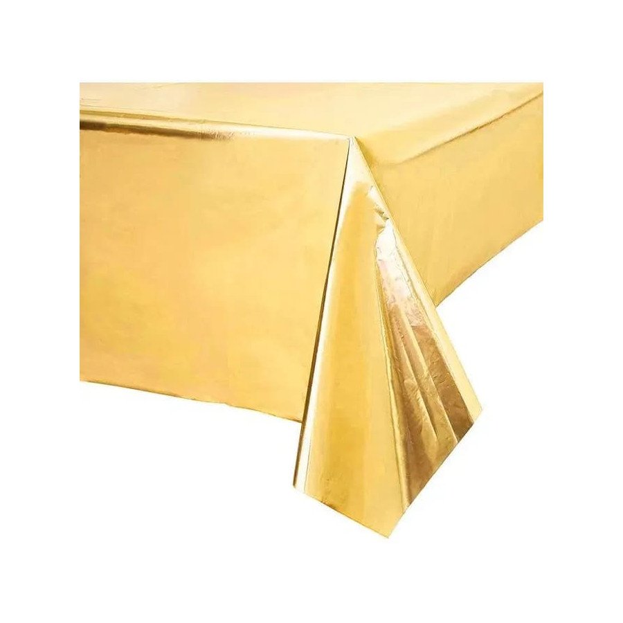 Mantel Metalizado Dorado | Fiestas y Sorpresas