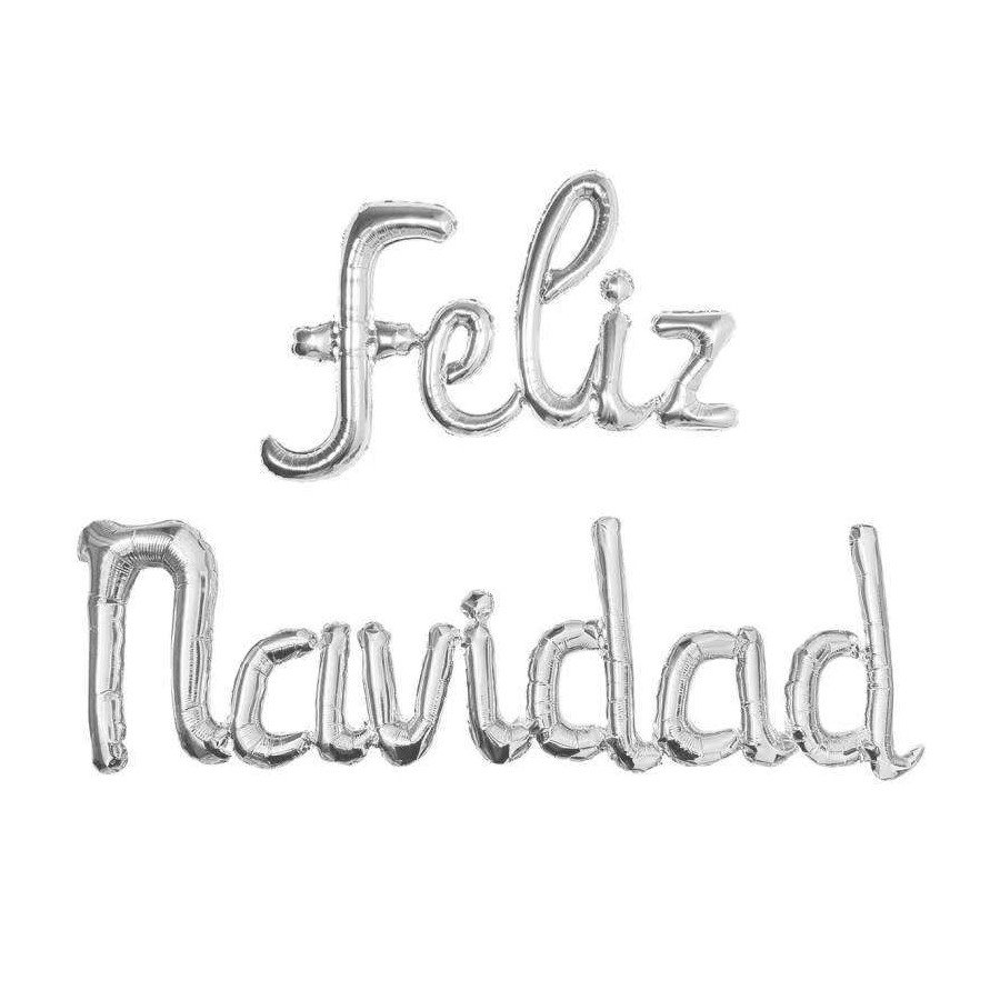 Feliz Navidad Globos Metalizados Plateados - Fiestas y Sorpresas