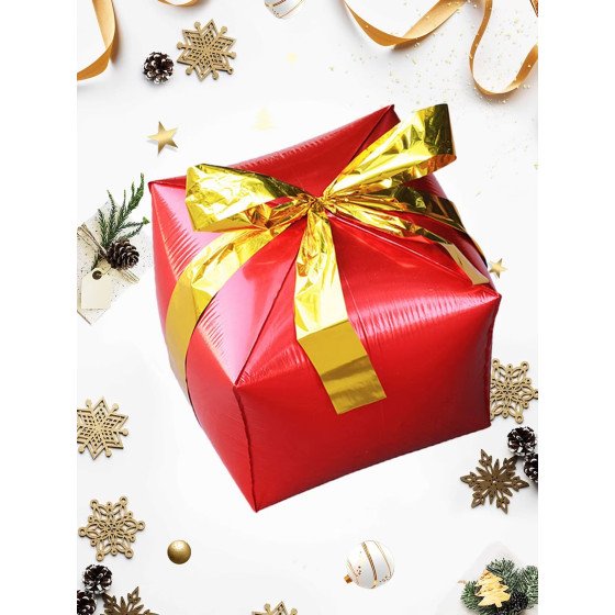 Caja de Regalo Roja - Globo Metalizado - Fiestas y Sorpresas