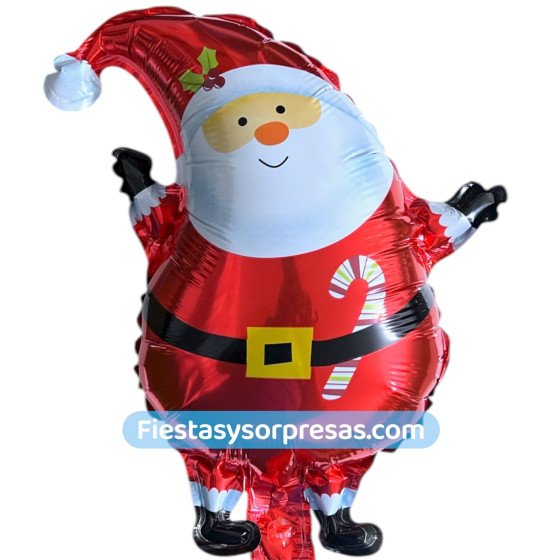 Globo Papá Noel Bastón - Fiestas y Sorpresas