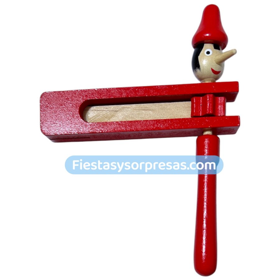 Matraca de Madera Pinocho - Fiestas y Sorpresas