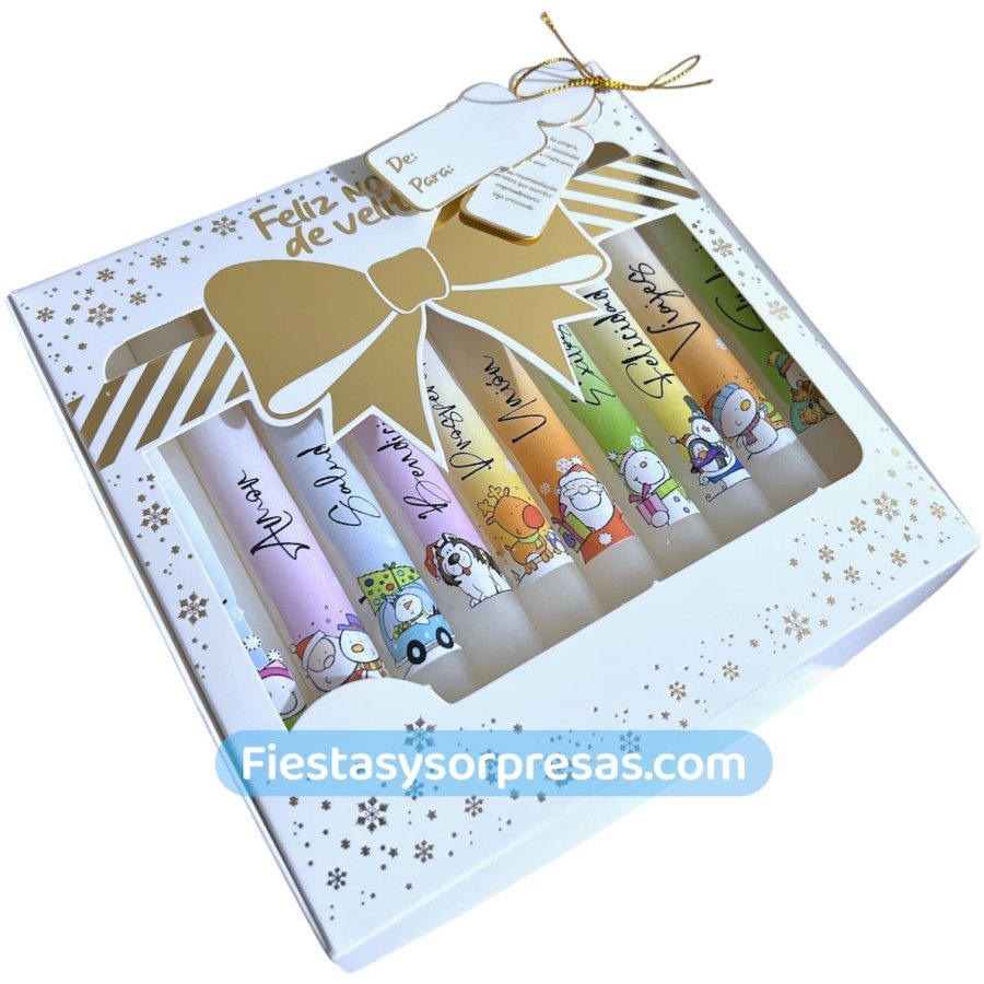 Caja De Velitas Motivo Santa and Friends| Fiestas y Sorpresas