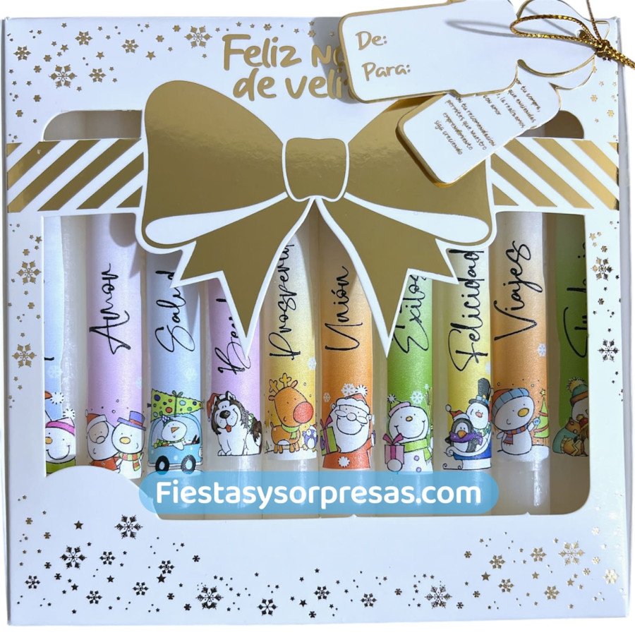 Caja De Velitas Motivo Santa and Friends| Fiestas y Sorpresas