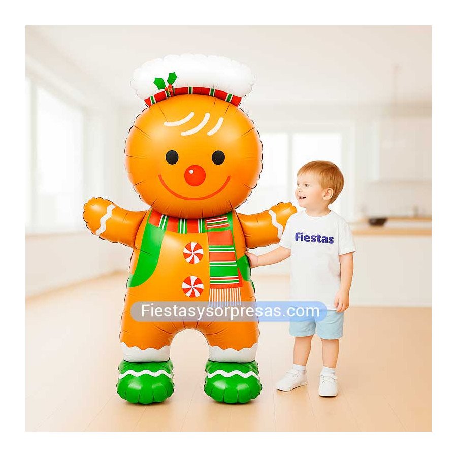 Galleta de Jengibre Globo Metalizado| Fiestas y Sorpresas