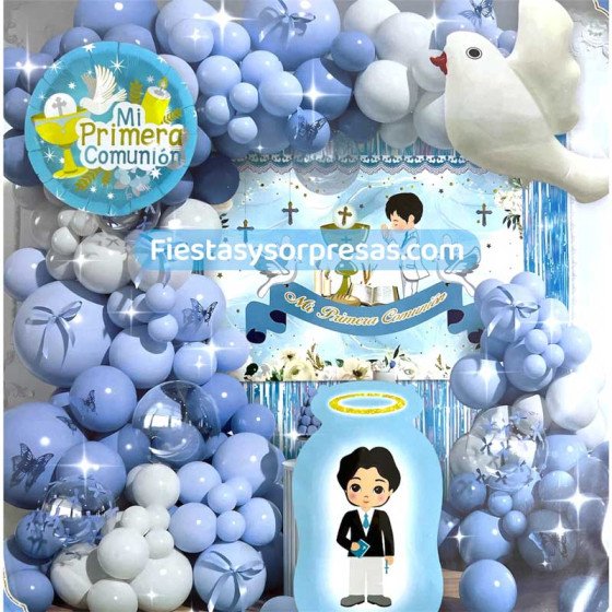 Arco Organico De Primera Comunión Azul | Fiestas y