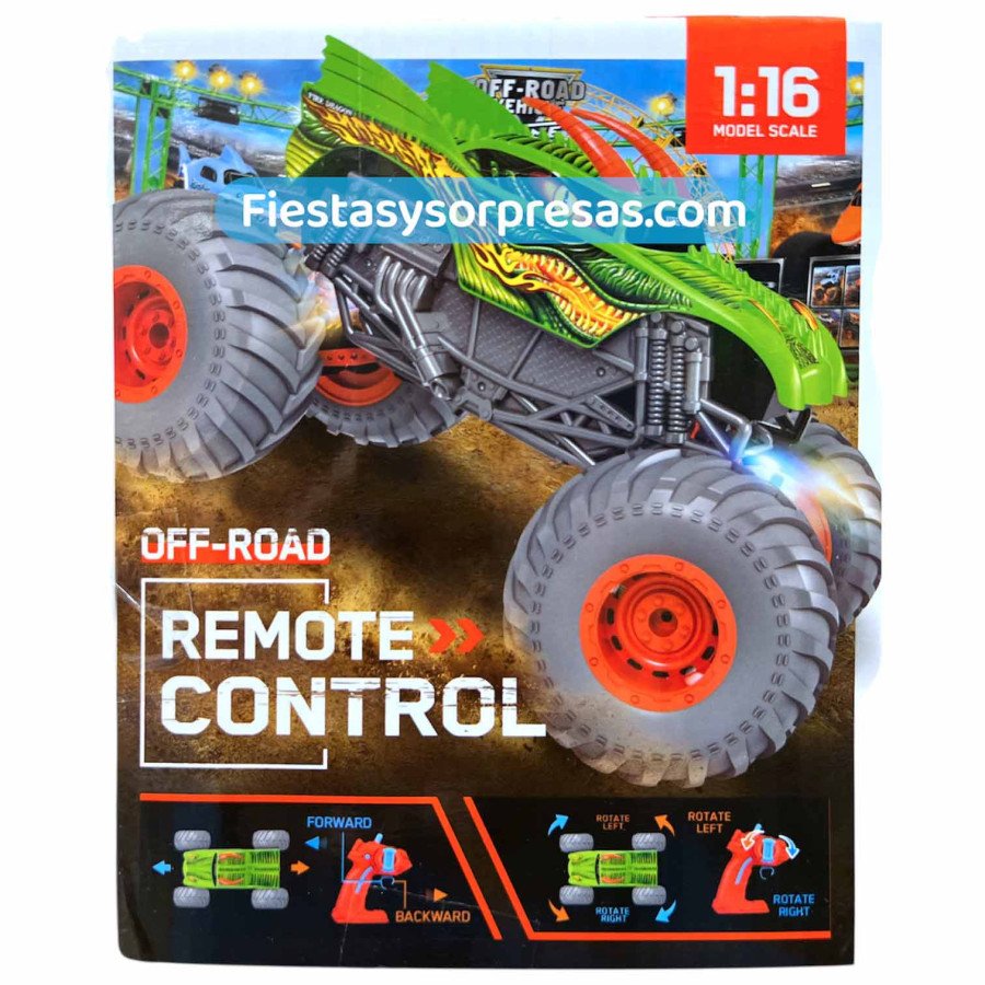 Carro Monster Green Control Remoto - Fiestas y Sorpresas