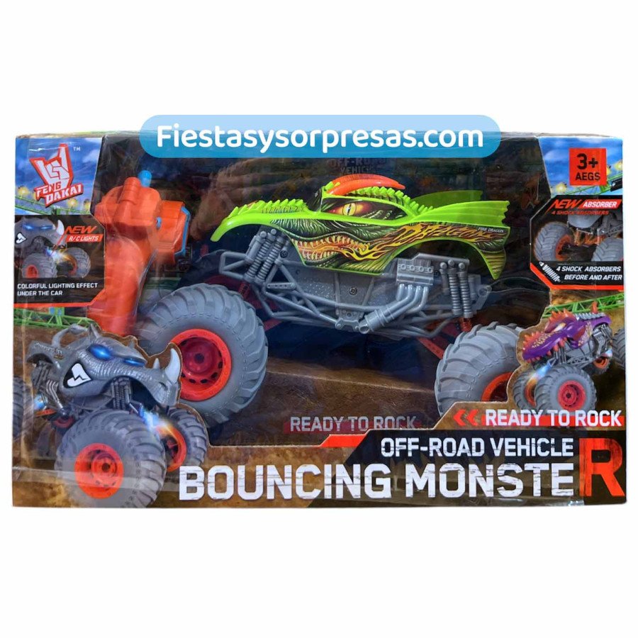 Carro Monster Green Control Remoto - Fiestas y Sorpresas