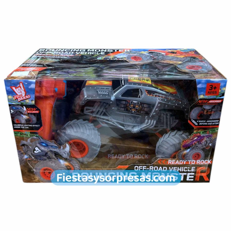 Carro Monster Grey Control Remoto - Fiestas y Sorpresas