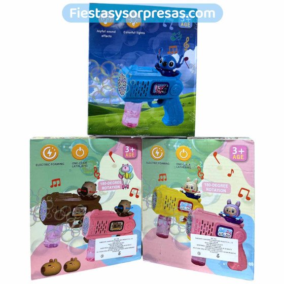 Pistola de Burbujas Stitch - Fiestas y Sorpresas