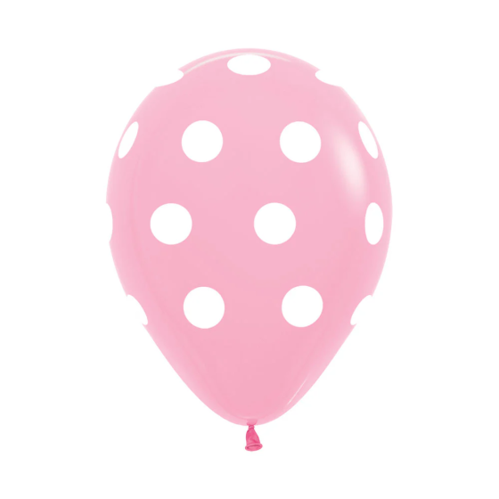 Globos Polka Rosado - Paquete X 12 | Fiestas y Sorpresas
