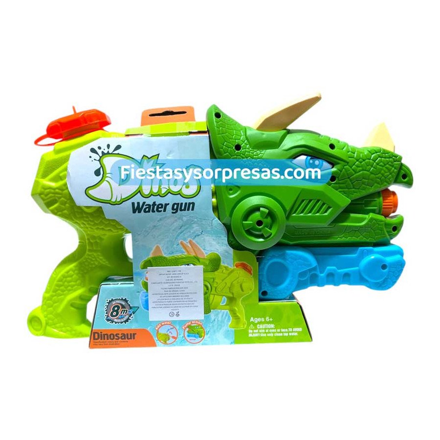 Pistola de Agua Dino 8m - Fiestas y Sorpresas
