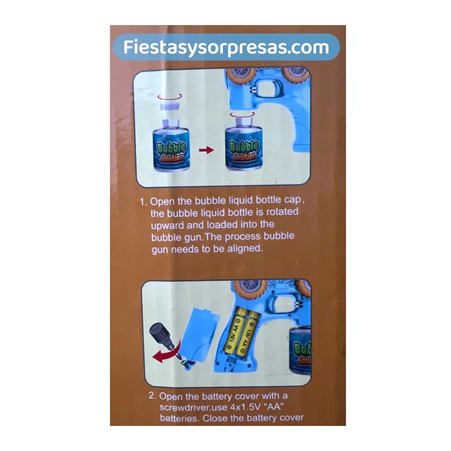 Pistola de Burbujas Carro Monster - Fiestas y Sorpresas