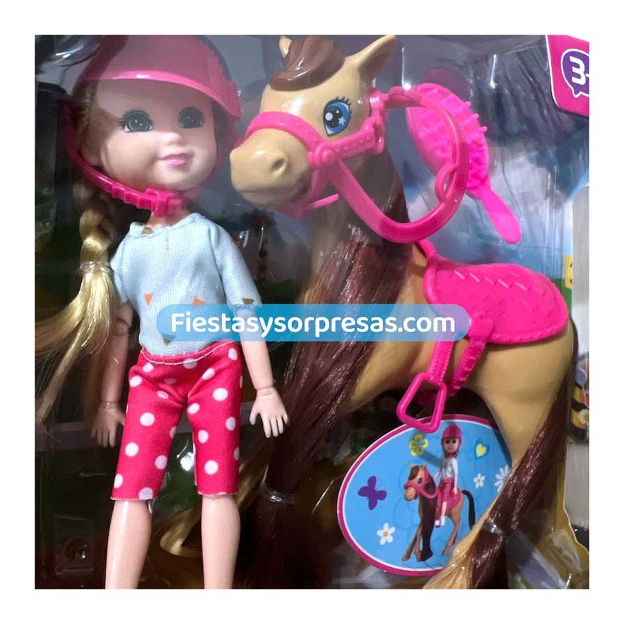 Muñeca Lorlian con Caballo - Fiestas y Sorpresas