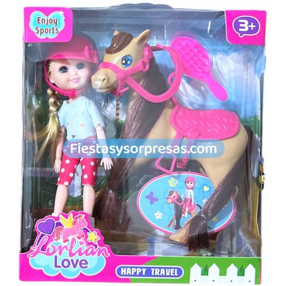 Muñeca Lorlian con Caballo - Fiestas y Sorpresas