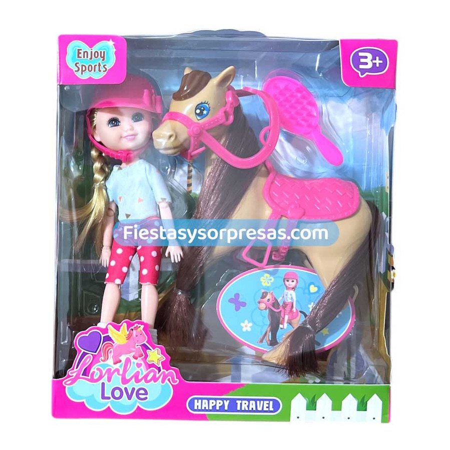 Muñeca Lorlian con Caballo - Fiestas y Sorpresas