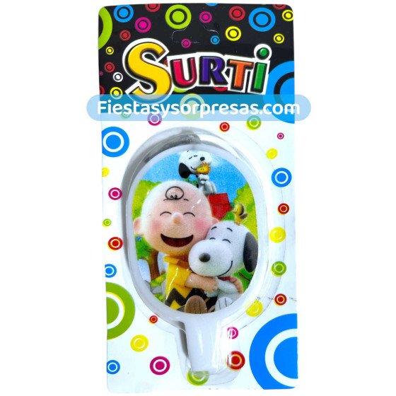 Vela de Cumpleaños Carlitos y Snoopy -  Fiestas y Sorpresas