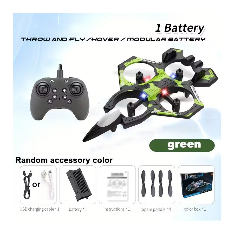 Avión RC Sky King 2025 Verde - Fiestas y Sorpresas