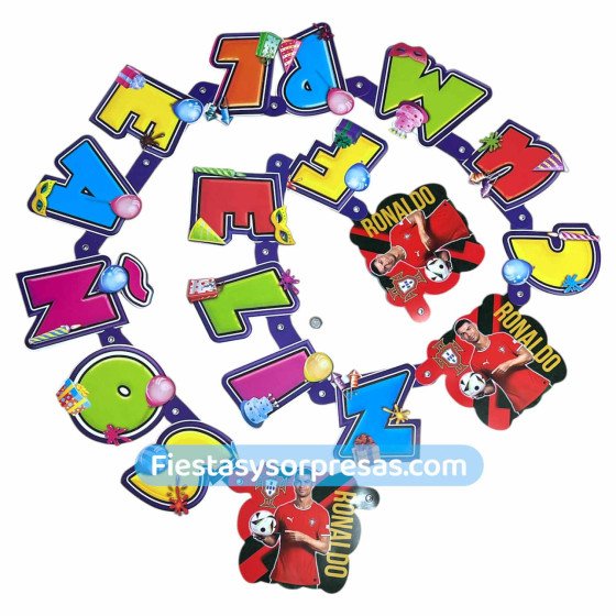 Letrero Ronaldo CR7 Feliz Cumpleanos | Fiestas y Sorpresas