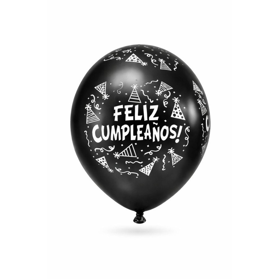 Globos Chrome Feliz Cumpleaños Negro - Fiestas y Sorpresas
