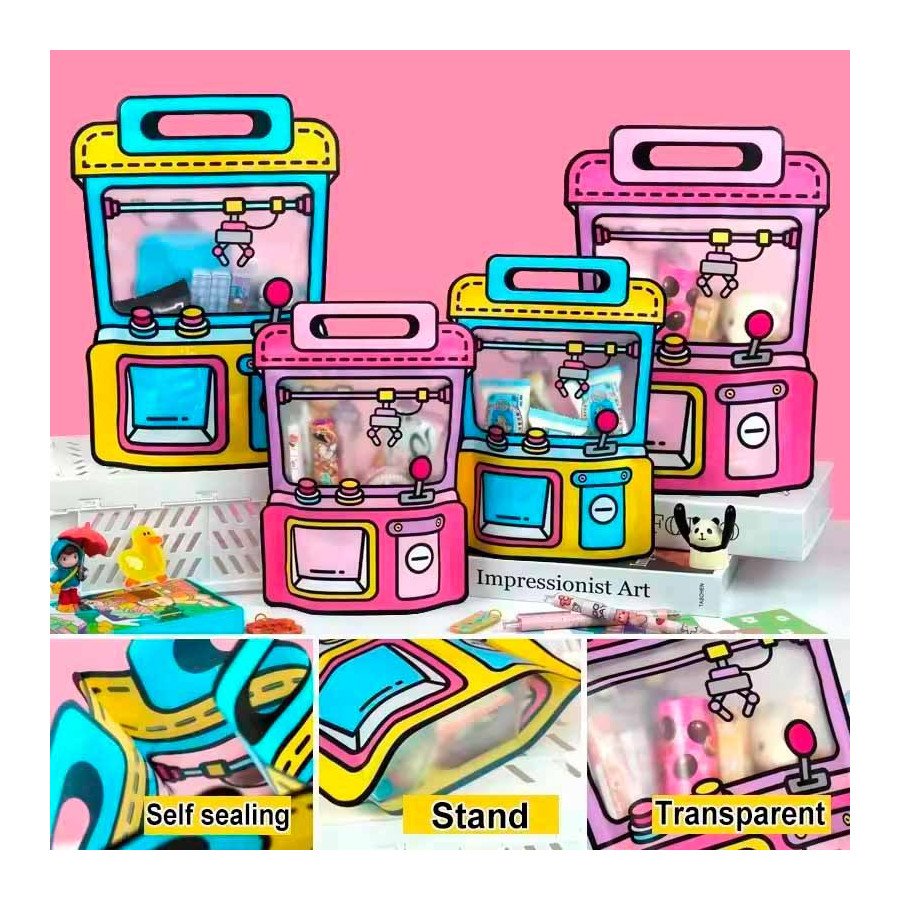 Bolsas para Sorpresa Maquina de Dulces Rosado | Fiestas y Sorpresas