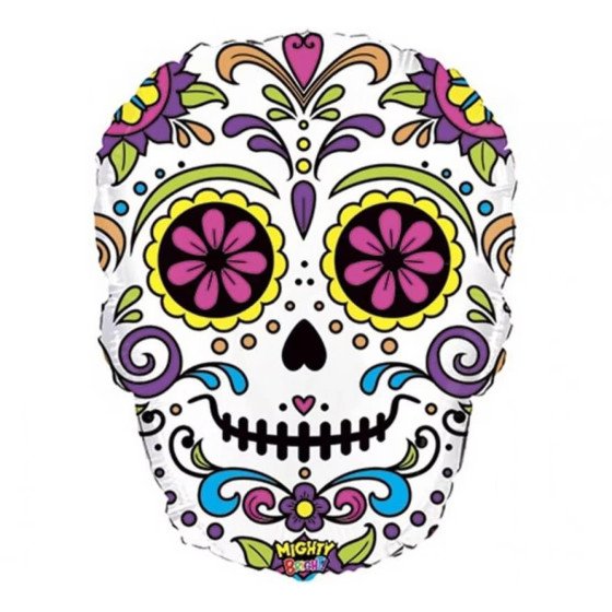 Globo Metalizado Cara Catrina Halloween Unidad | Fiestas y Sorpresas