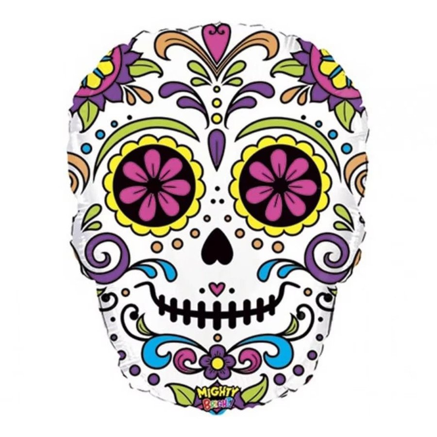 Globo Metalizado Cara Catrina Halloween Unidad | Fiestas y Sorpresas