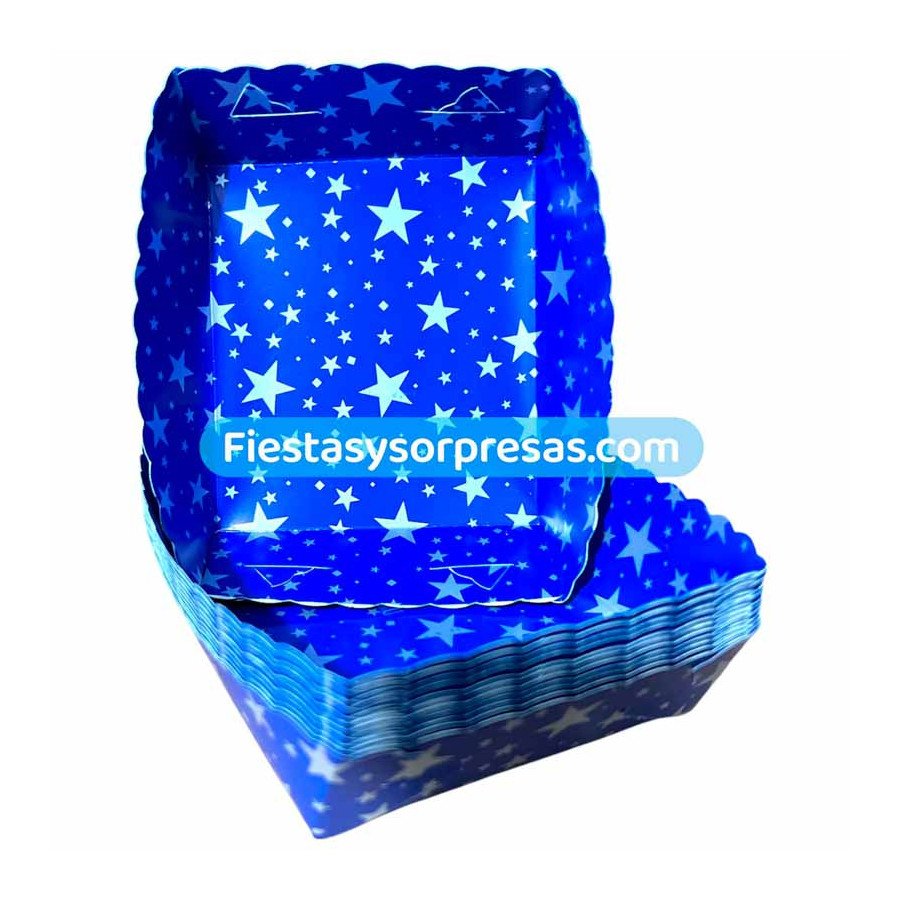Bandeja para Torta Azul Estrellas Plateadas | Fiestas y Sorpresas