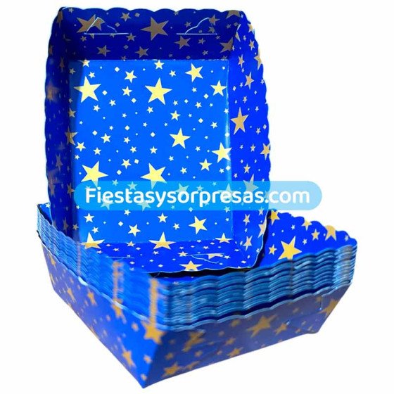 Bandeja para Torta Azul Estrellas Doradas | Fiestas y Sorpresas