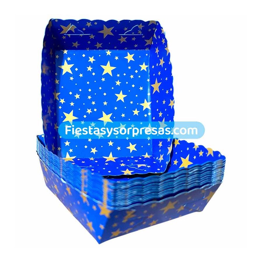 Bandeja para Torta Azul Estrellas Doradas | Fiestas y Sorpresas