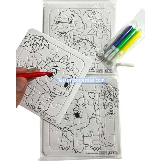 Rompecabezas para colorear x 3 - Fiestas y Sopresas