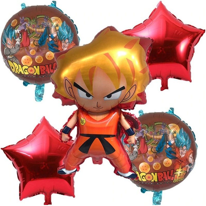 BOUQUET DE GLOBOS DRAGON BALL Z - 5 PIEZAS - PAQUETE