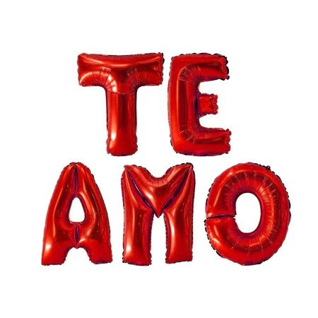 Letrero en globos "te amo"