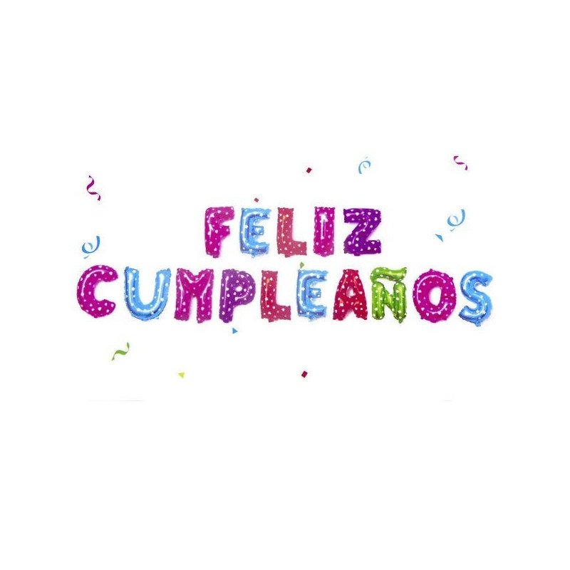 Letrero en globos "feliz cumpleaños" - estrellas y corazones Letrero en globos "feliz cumpleaños" - estrellas y corazones