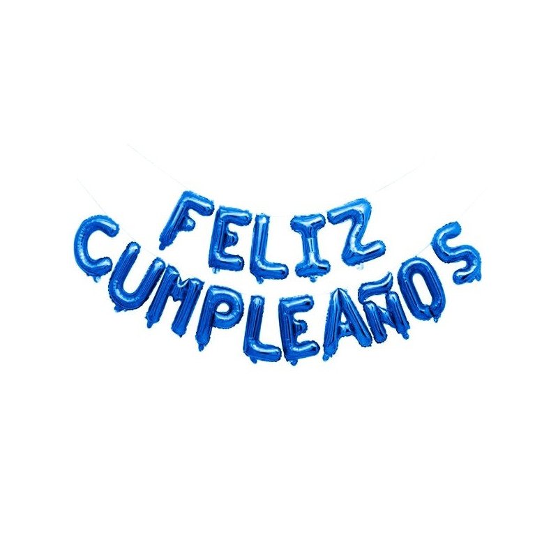 Letrero en globos "feliz cumpleaños" - azul Letrero en globos "feliz cumpleaños" - azul