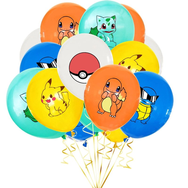 GLOBO IMPRESO POKEMON - COLOR - PAQUETE X 10 - SURTIDO