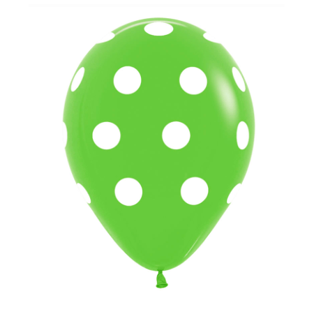 Globos polka verde limón