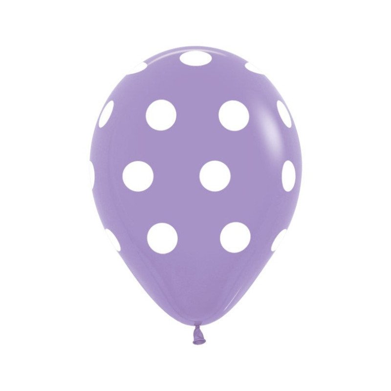 GLOBOS POLKA - R12 - LILA - PAQUETE X 12