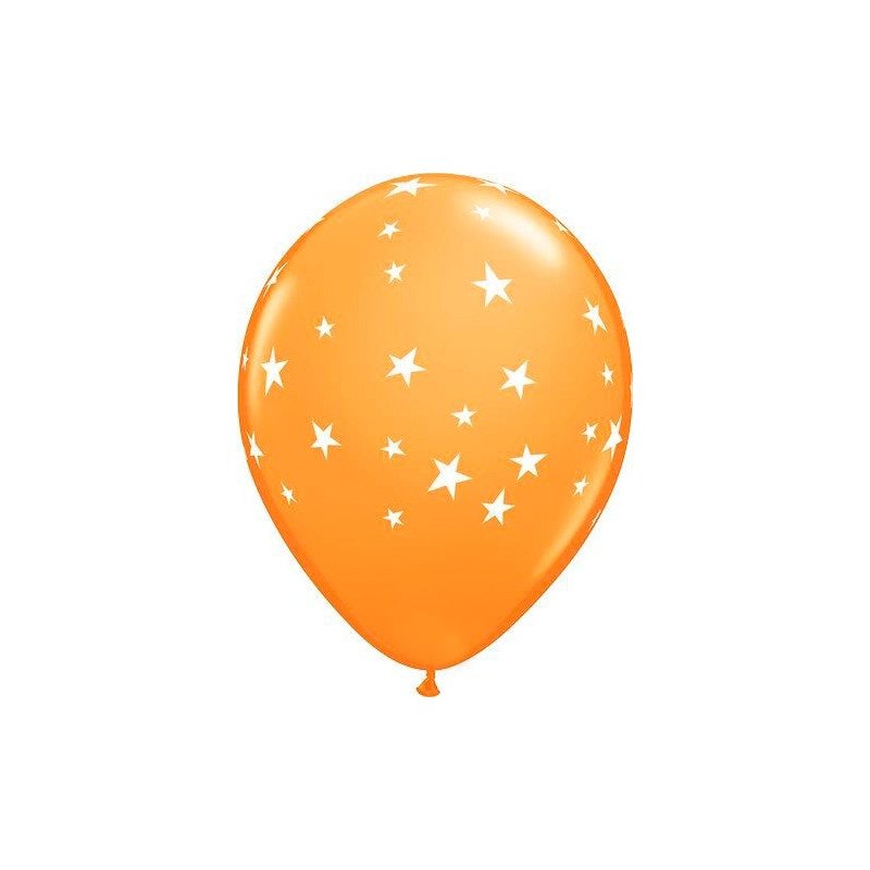 GLOBO ESTRELLAS - R12 - NARANJA - PAQUETE X 12