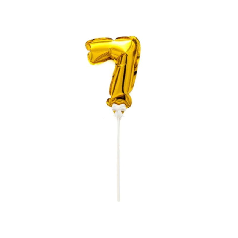 GLOBO FOIL NÚMEROS DORADO PARA TORTA - MINI - 7 - UNIDAD GLOBO FOIL NÚMEROS DORADO PARA TORTA - MINI - 7 - UNIDAD