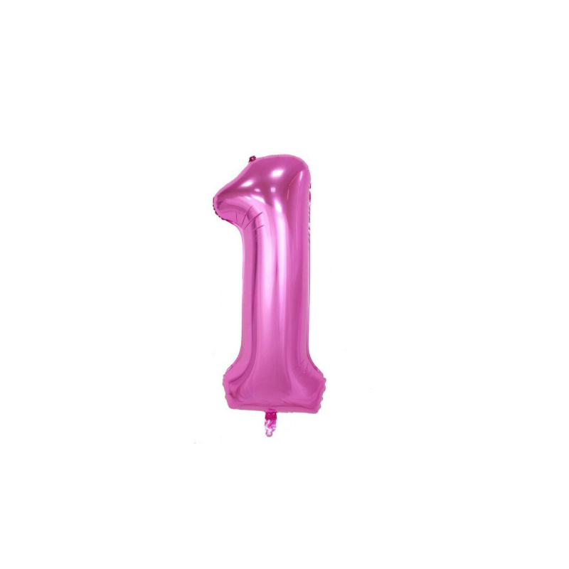 GLOBO FOIL NÚMEROS ROSADO - GRANDE - 1 - UNIDAD