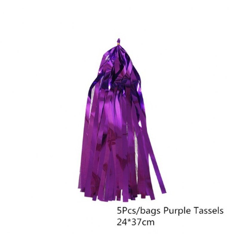 Tiras de Papel tipo Pompón Borlas - MORADO - Paquete x 5 Tiras de Papel tipo Pompón Borlas - MORADO - Paquete x 5