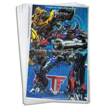 BOLSAS PARA SORPRESA TRANSFORMERS - PAQUETE X 20