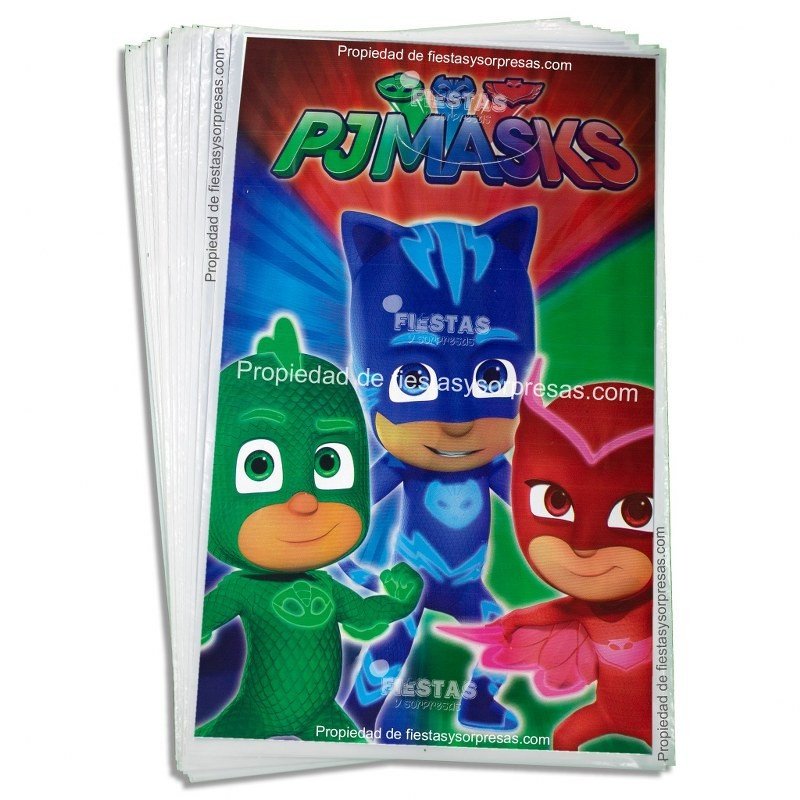 BOLSAS PARA SORPRESA PJ MASKS - PAQUETE X 20