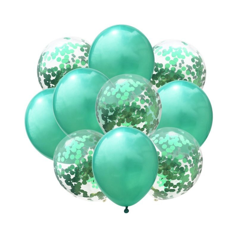 BOUQUET DE GLOBOS CONFETI - 10 PIEZAS - VERDE - PAQUETE BOUQUET DE GLOBOS CONFETI - 10 PIEZAS - VERDE - PAQUETE