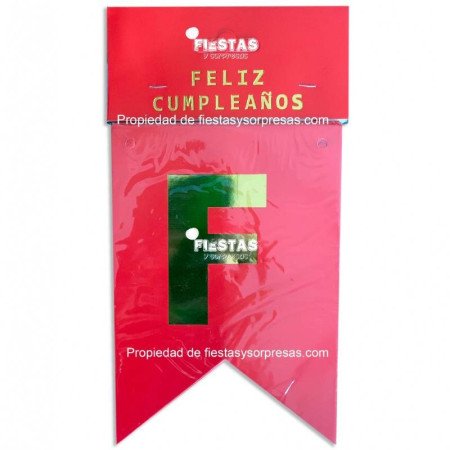 GUIRNALDA BANDERINES FELIZ CUMPLEAÑOS - ROJO - UNIDAD