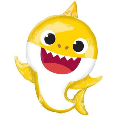 GLOBO METALIZADO BABY SHARK - AMARILLO - UNIDAD