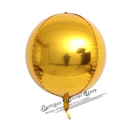 GLOBO METALIZADO ESFERA - DORADO - UNIDAD