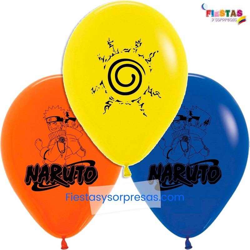 GLOBO IMPRESO NARUTO - PAQUETE X 10 - SURTIDOS