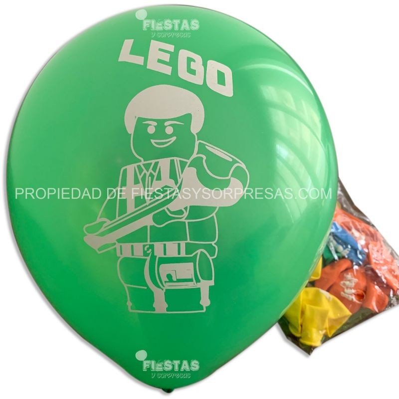 GLOBO IMPRESO LEGO MOVIE - PAQUETE X 20 - COLORES SURTIDOS